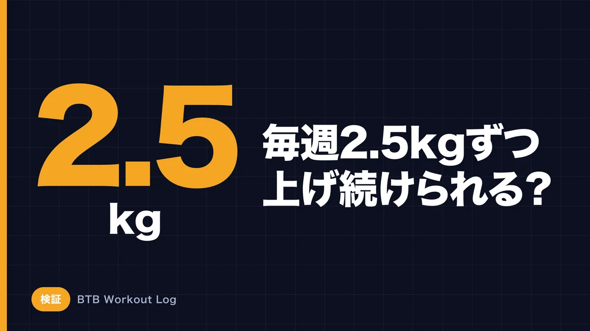 毎週2.5kgずつ重量を増やせば筋肥大し続けられる？